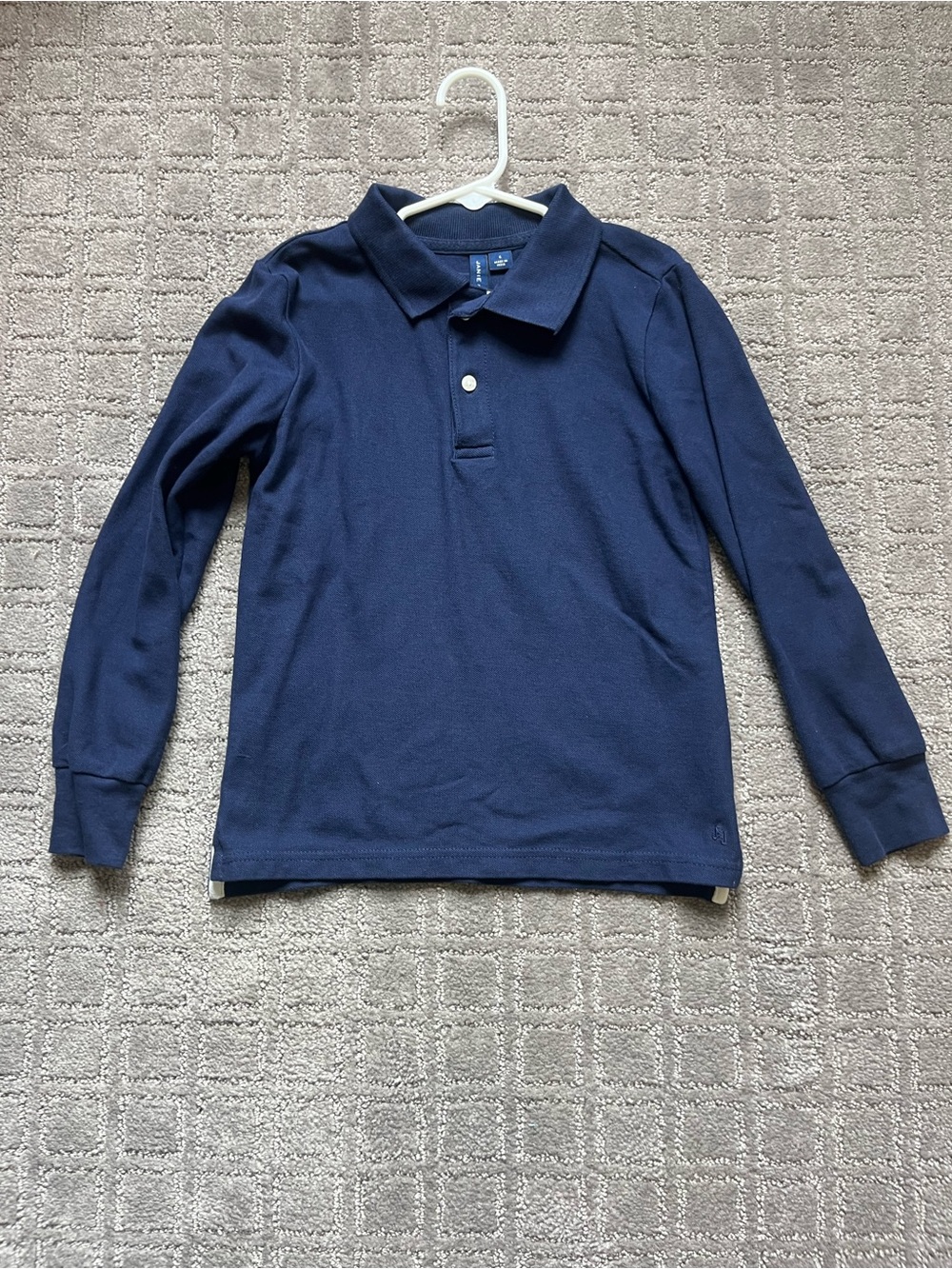 Janie & Jack Long-Sleeve Navy Polo Shirt for Kids - Classic School Style